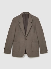 سترة بليزر بدلة من مزيج صوف مع تويل بصَف أزرار واحد Terrain Jacket من Reiss - صورة 2 من 10