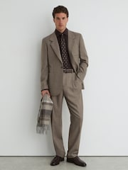 سترة بليزر بدلة من مزيج صوف مع تويل بصَف أزرار واحد Terrain Jacket من Reiss - صورة 3 من 10