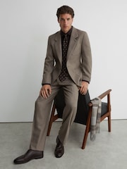 سترة بليزر بدلة من مزيج صوف مع تويل بصَف أزرار واحد Terrain Jacket من Reiss - صورة 6 من 10