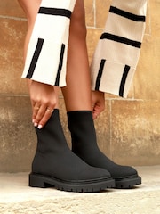 Linzi Black Jayde Black Flyknit Ankle Boots - Image 1 of 5
