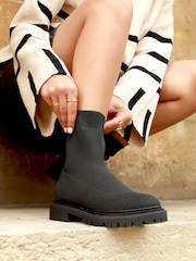 Linzi Black Jayde Black Flyknit Ankle Boots - Image 2 of 5