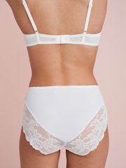 Black/Nude/White Midi No VPL Lace Back Briefs 3 Pack - Image 1 of 7