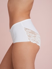 Black/Nude/White Midi No VPL Lace Back Briefs 3 Pack - Image 2 of 7