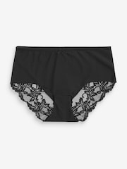 Black/Nude/White Midi No VPL Lace Back Briefs 3 Pack - Image 7 of 7