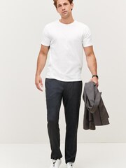 Navy Blue Check Drawstring Check Formal Joggers - Image 2 of 7