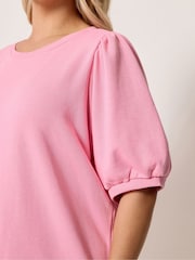 Yours Curve Pink Balloon Sleeve Dress - Image 4 of 5