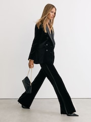 Қара - Reiss Wren Velvet Flared Tuxedo Trousers - 9суретінің 1 суреті