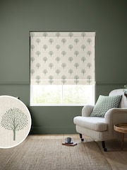 Emily Bond Fern Green 100% Cotton Yew Tree Made to Measure Roman Blinds - Image 1 of 6