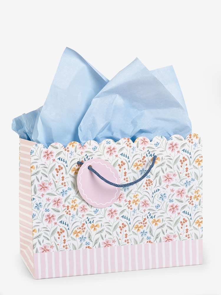 Set of 2 Pink Ditsy Floral Small Gift Bags - Image 3 of 3