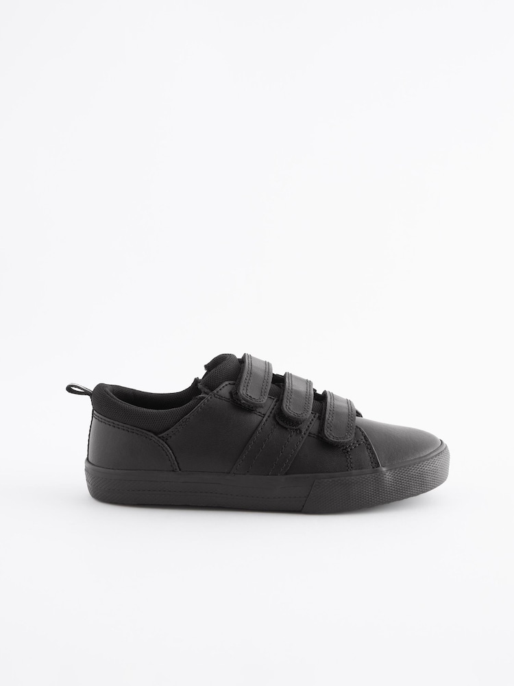 Schwarz - Lederschuhe für die Schule, drei Riemen - Bild 2 von 9 Schwarz - Lederschuhe für die Schule, drei Riemen - Bild 2 von 9