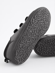 Black Wide Fit (G) School Leather Triple Strap Shoes - Image 7 of 9