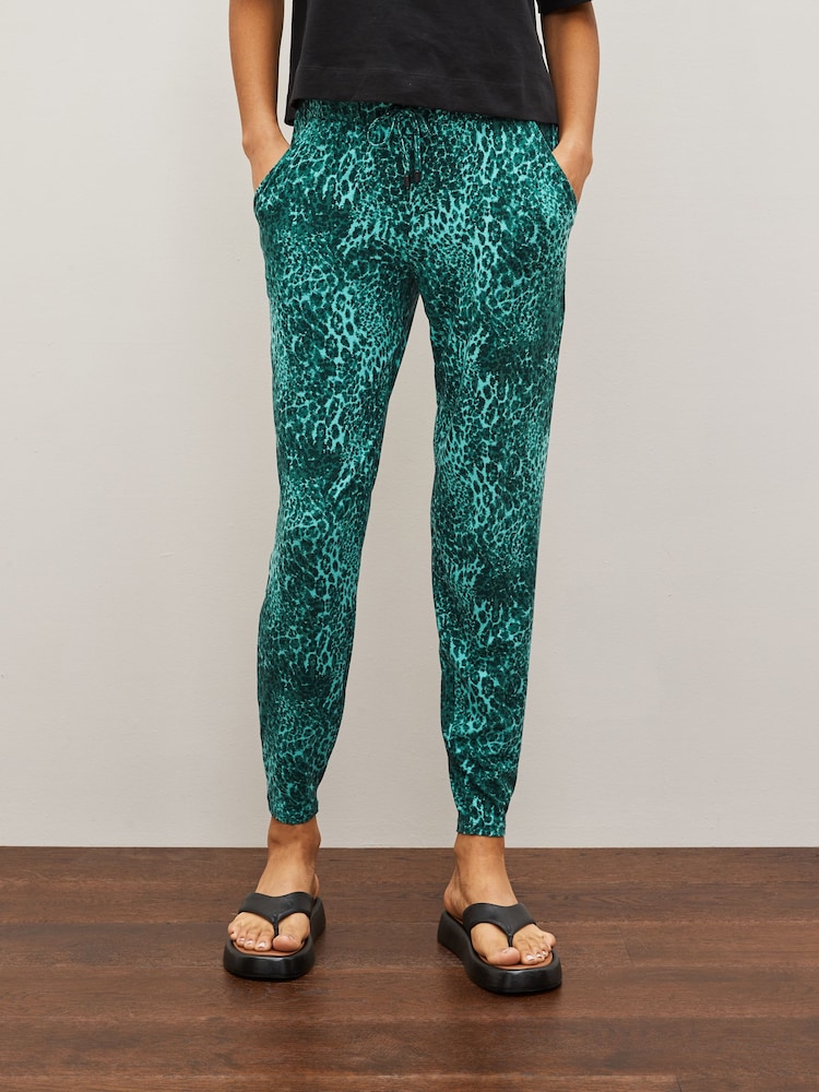 Green Animal Print Jersey Joggers - Image 1 of 5