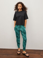 Green Animal Print Jersey Joggers - Image 3 of 5