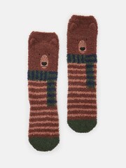 Joules Kids' Fluffy Brown Character Socks - Image 1 of 3