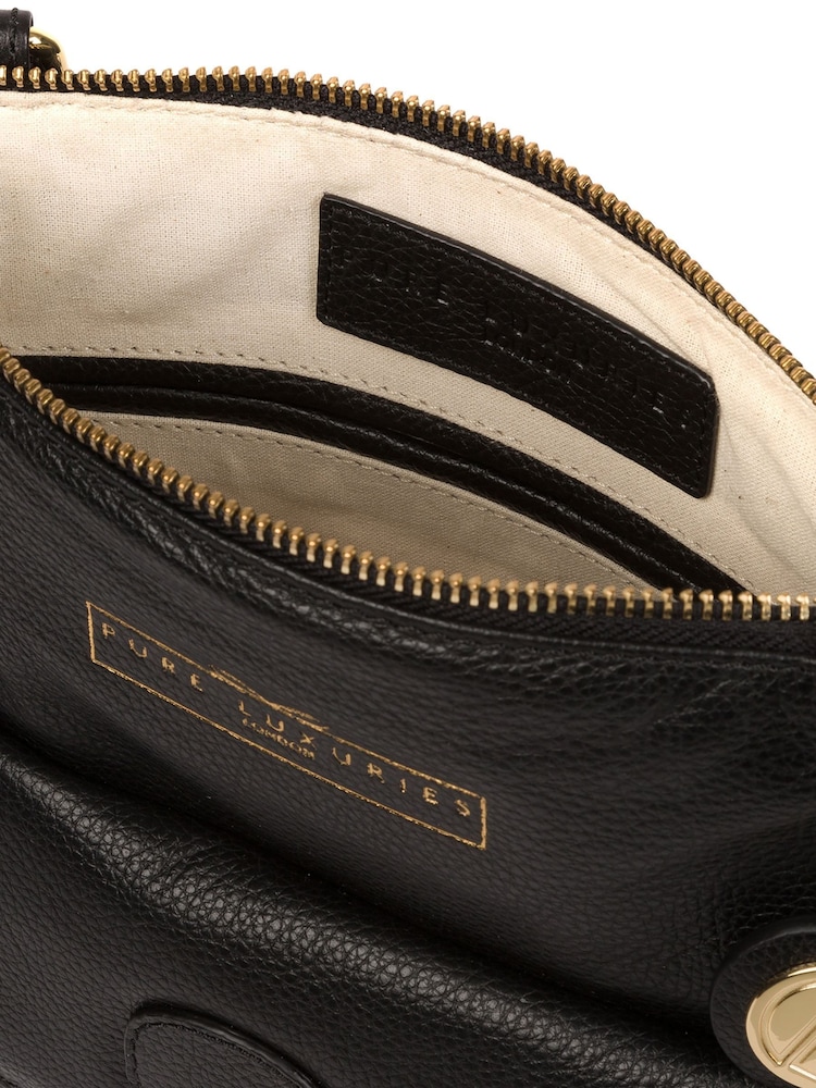 Schwarz - Pure Luxuries London Kenley Umhängetasche aus Leder - Bild 5 von 5