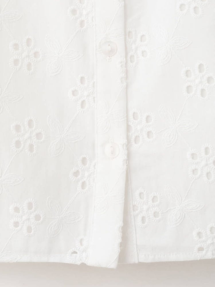 Mango White Broderie Ruffle Blouse - Image 3 of 3