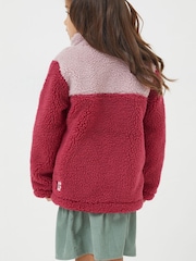 FatFace Pink Fleece Button Sweatshirt - Image 2 of 4
