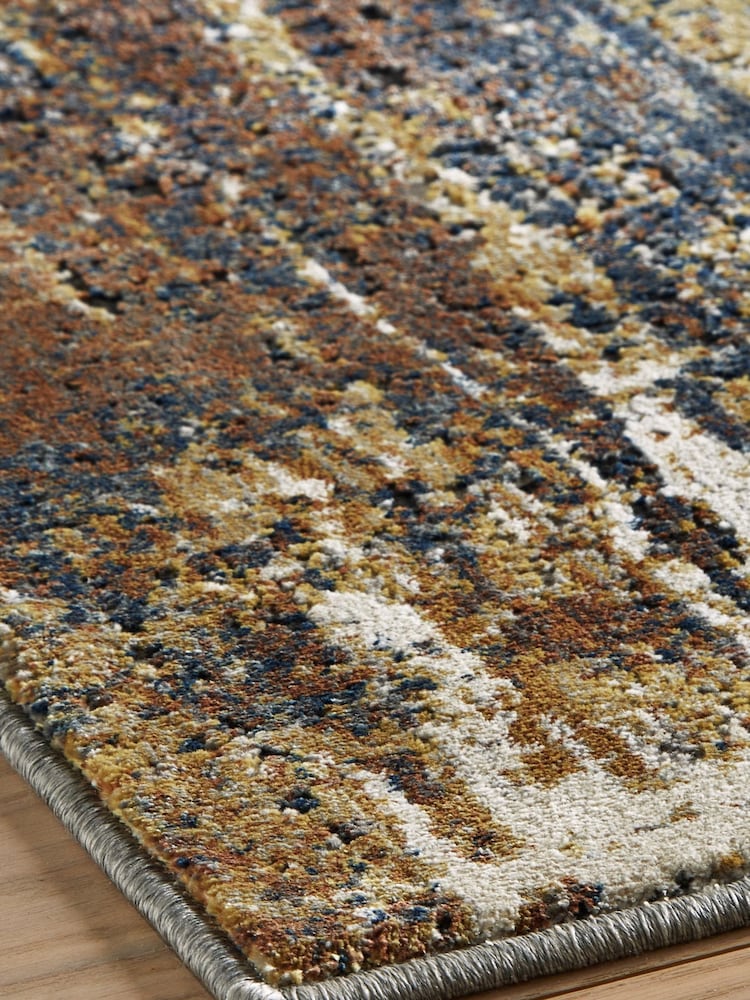 Rust Brown Sunset Abstract Rug - Image 2 of 6