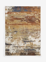 Rust Brown Sunset Abstract Rug - Image 5 of 6