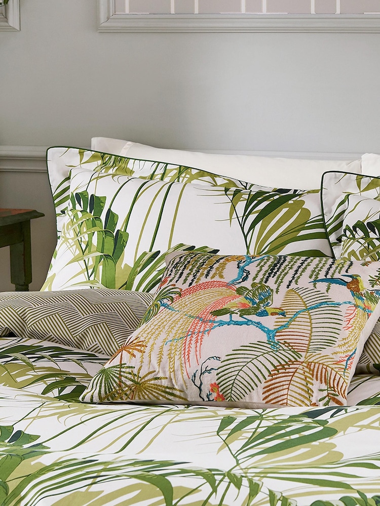 Sanderson Green Botanical 200 Thread Count Cotton Sateen Palm House Duvet Cover - Image 1 of 1 Sanderson Green Botanical 200 Thread Count Cotton Sateen Palm House Duvet Cover - Image 1 of 1