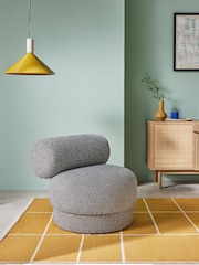 MADE.COM Grey Marl Pax Boucle Selah Accent Chair - Image 1 of 5