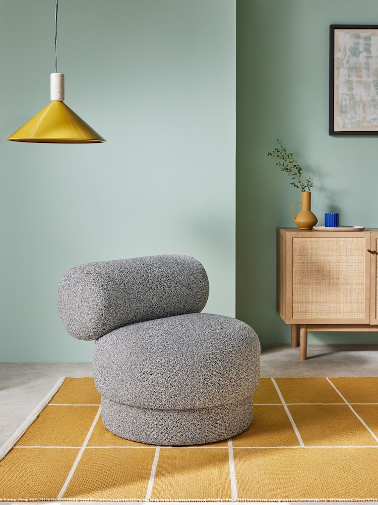 MADE.COM Grey Marl Pax Boucle Selah Accent Chair - Image 1 of 5