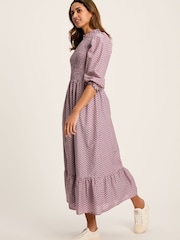 Joules Addison Purple Printed Midaxi Dress - Image 3 of 7
