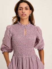 Joules Addison Purple Printed Midaxi Dress - Image 4 of 7