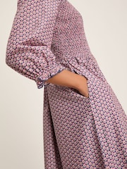 Joules Addison Purple Printed Midaxi Dress - Image 6 of 7