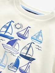 White/Blue Boat Printed Sweatshirt (3mths-7yrs) - Image 3 of 3