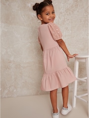 Chi Chi London Pink Polka Dot Sleeve Dress - Image 2 of 5