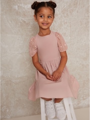 Chi Chi London Pink Polka Dot Sleeve Dress - Image 4 of 5