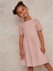 Chi Chi London Pink Polka Dot Sleeve Dress - Image 5 of 5