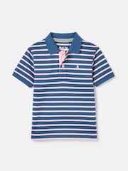 Joules Boys' Filbert Pink Striped Pique Cotton Polo Shirt - Image 1 of 5
