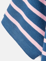 Joules Boys' Filbert Pink Striped Pique Cotton Polo Shirt - Image 4 of 5