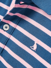 Joules Boys' Filbert Pink Striped Pique Cotton Polo Shirt - Image 5 of 5