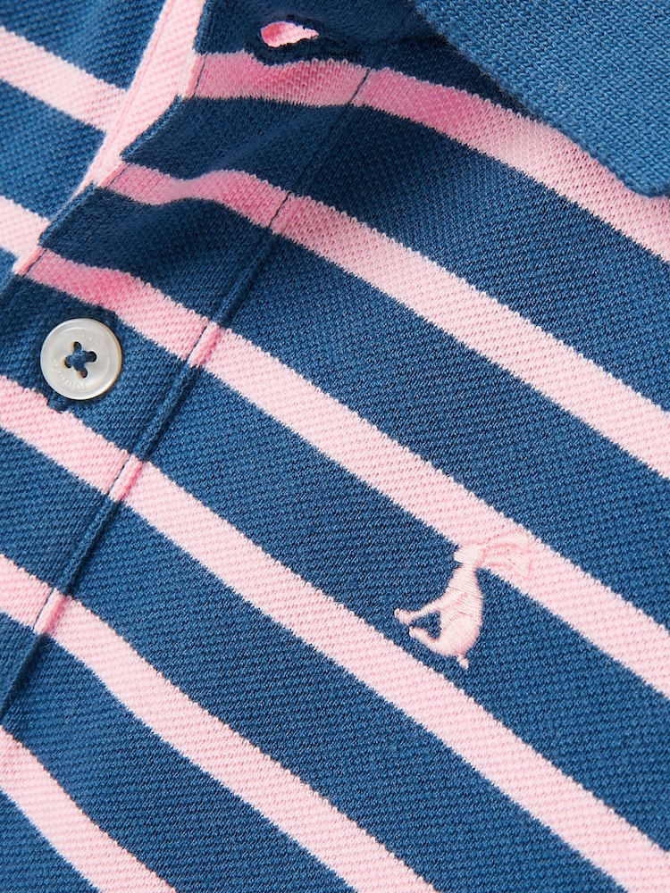 Joules Boys' Filbert Pink Striped Pique Cotton Polo Shirt - Image 5 of 5