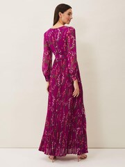 Phase Eight Purple Carmen Pleated Maxi Dress - Image 2 of 7
