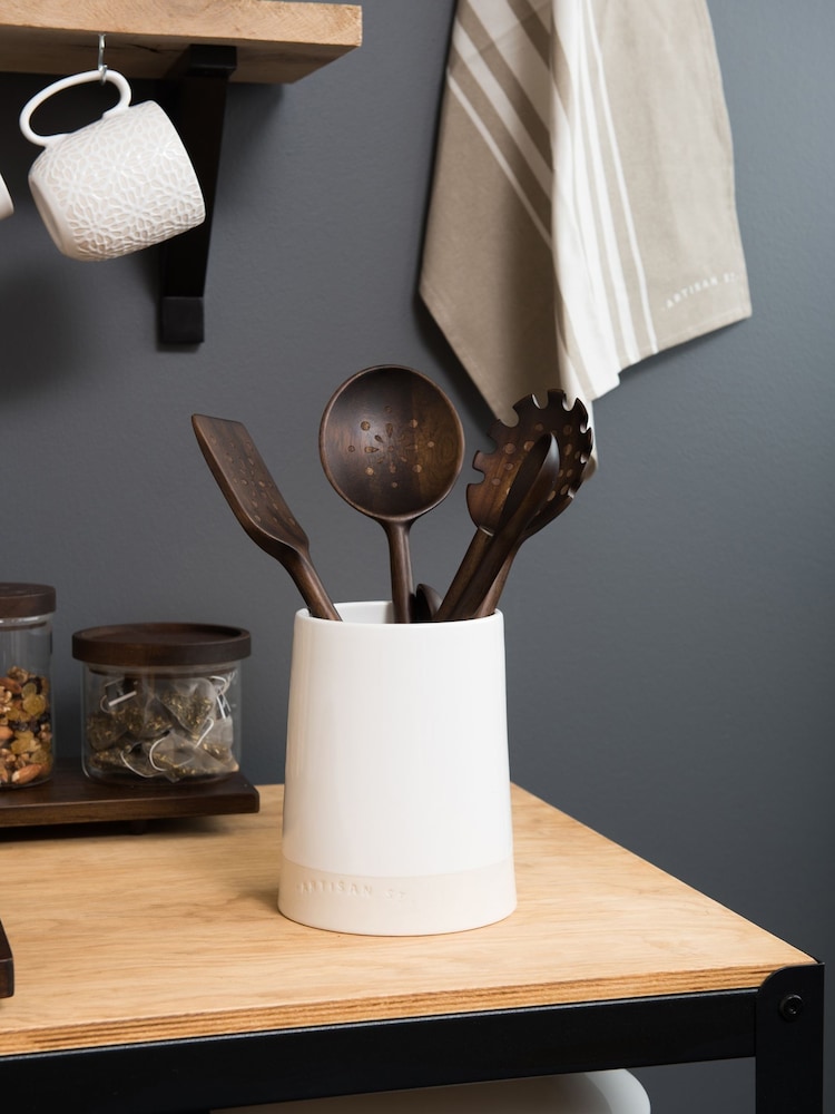 Artisan Street White Utensil Jar - Image 2 of 4