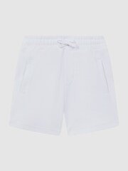 Reiss White Robin Senior Slim Fit Textured Drawstring Shorts - Image 2 of 6
