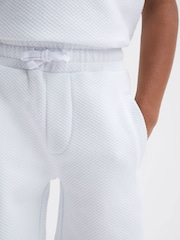Reiss White Robin Senior Slim Fit Textured Drawstring Shorts - Image 4 of 6