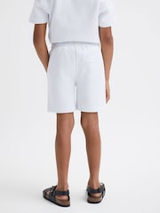 Reiss White Robin Senior Slim Fit Textured Drawstring Shorts - Image 5 of 6