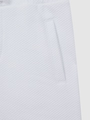 Reiss White Robin Senior Slim Fit Textured Drawstring Shorts - Image 6 of 6