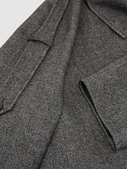 Reiss Martina Wool-Blend Herringbone Long Trench Coat - Obrázek 9 z 10