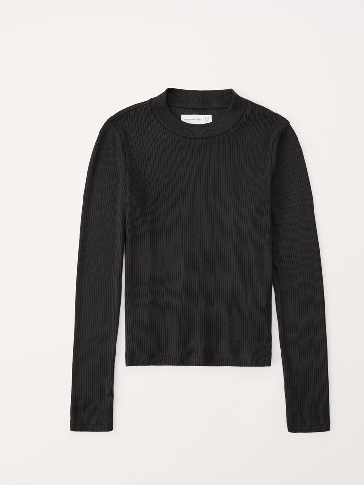 Abercrombie & Fitch Black Essential Cosy Mock Roll Neck Top - Image 1 of 3