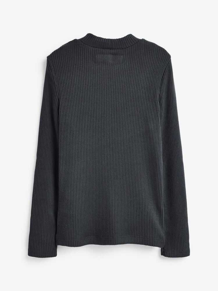 Abercrombie & Fitch Black Essential Cosy Mock Roll Neck Top - Image 2 of 3