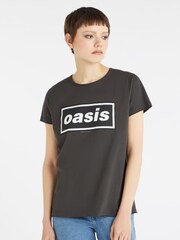 Amplified Grey Oasis Logo 100% Cotton T-Shirt - Image 1 of 4