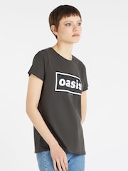 Amplified Grey Oasis Logo 100% Cotton T-Shirt - Image 3 of 4
