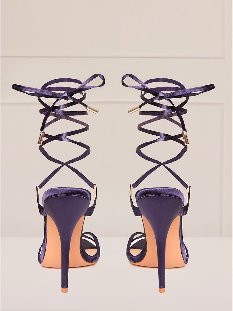 Chi Chi London Purple High Heel Lace Up Sandals - Image 2 of 3