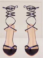 Chi Chi London Purple High Heel Lace Up Sandals - Image 3 of 3
